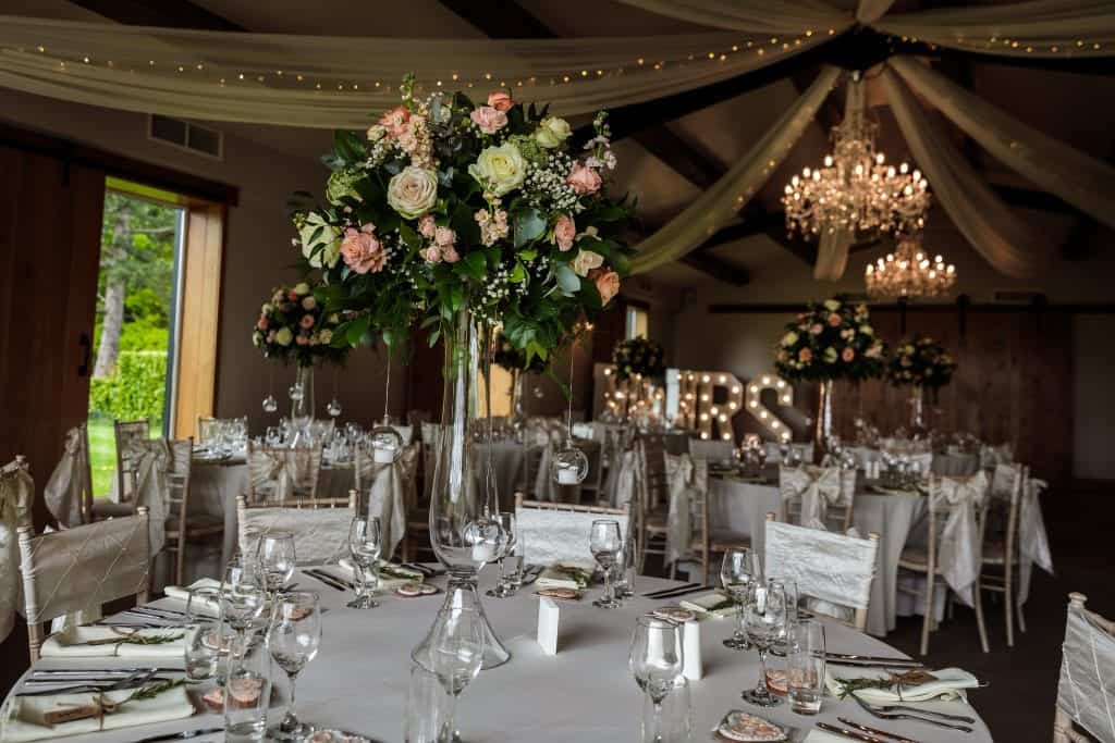 decorated wedding venue flower